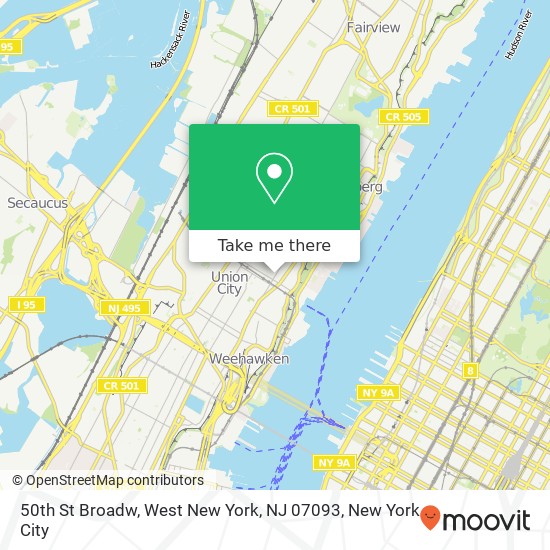 Mapa de 50th St Broadw, West New York, NJ 07093
