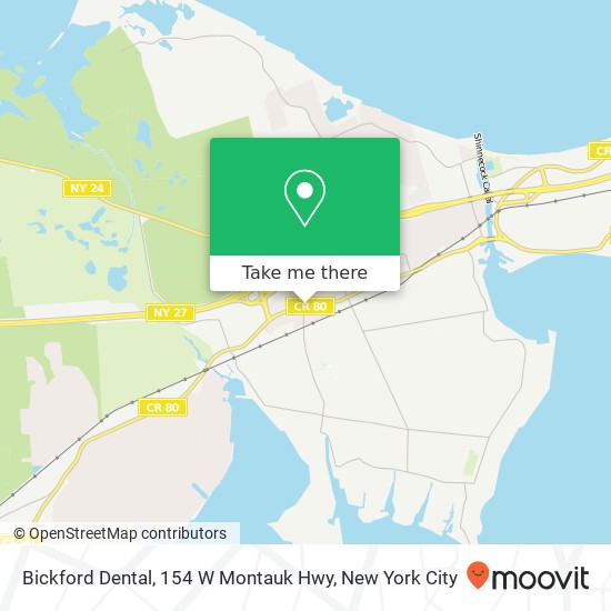 Bickford Dental, 154 W Montauk Hwy map