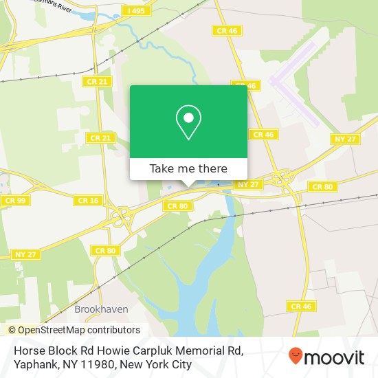 Mapa de Horse Block Rd Howie Carpluk Memorial Rd, Yaphank, NY 11980