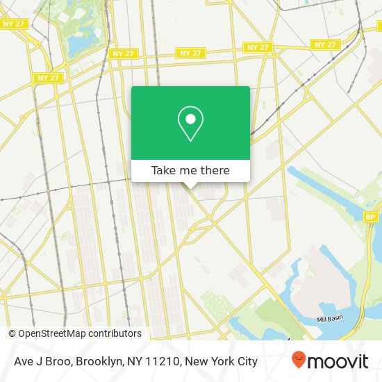 Mapa de Ave J Broo, Brooklyn, NY 11210