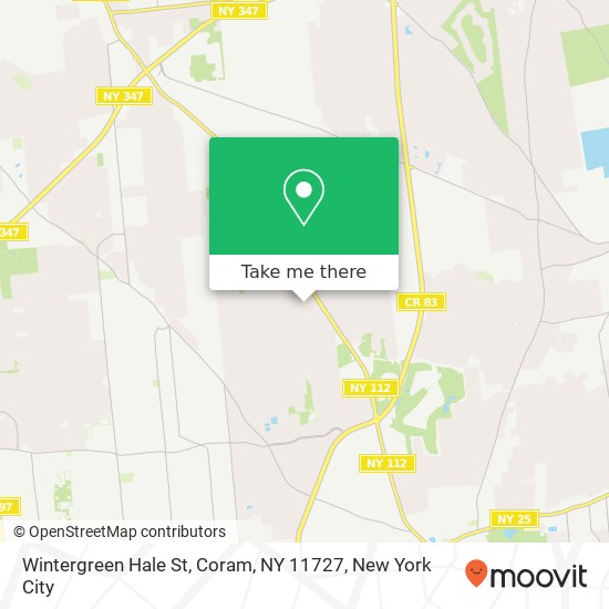 Mapa de Wintergreen Hale St, Coram, NY 11727