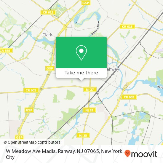 Mapa de W Meadow Ave Madis, Rahway, NJ 07065
