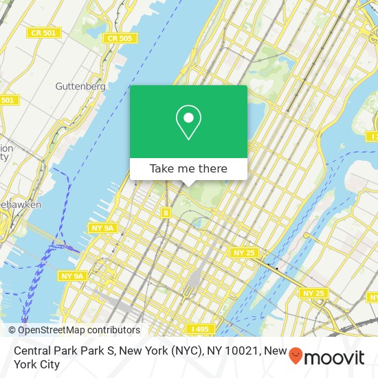 Mapa de Central Park Park S, New York (NYC), NY 10021