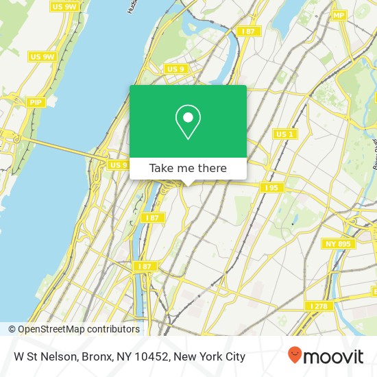 Mapa de W St Nelson, Bronx, NY 10452