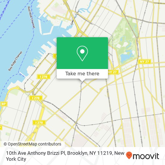 Mapa de 10th Ave Anthony Brizzi Pl, Brooklyn, NY 11219