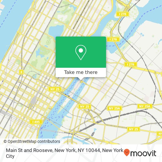 Main St and Rooseve, New York, NY 10044 map