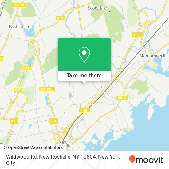 Mapa de Wildwood Rd, New Rochelle, NY 10804