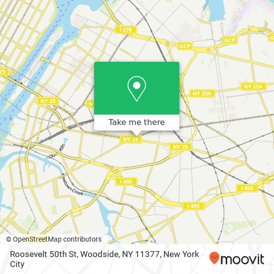 Mapa de Roosevelt 50th St, Woodside, NY 11377