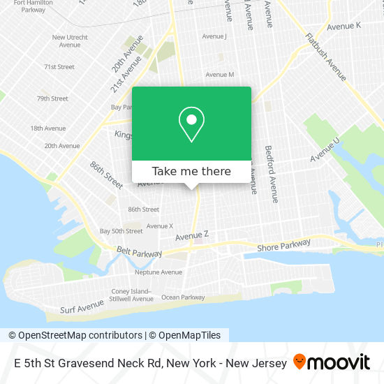 E 5th St Gravesend Neck Rd map