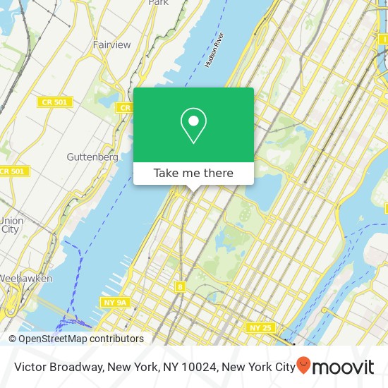 Victor Broadway, New York, NY 10024 map