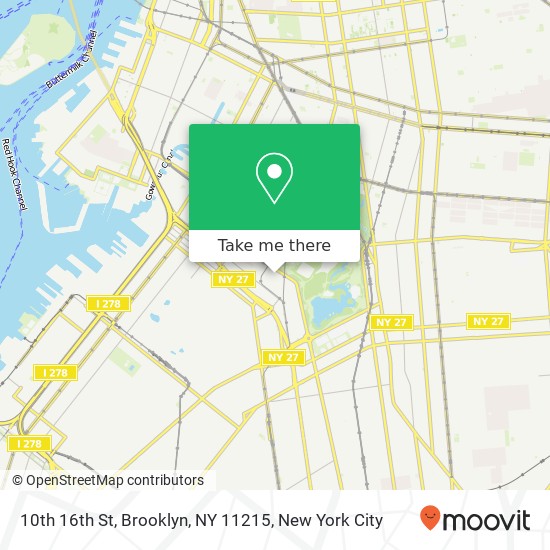 Mapa de 10th 16th St, Brooklyn, NY 11215