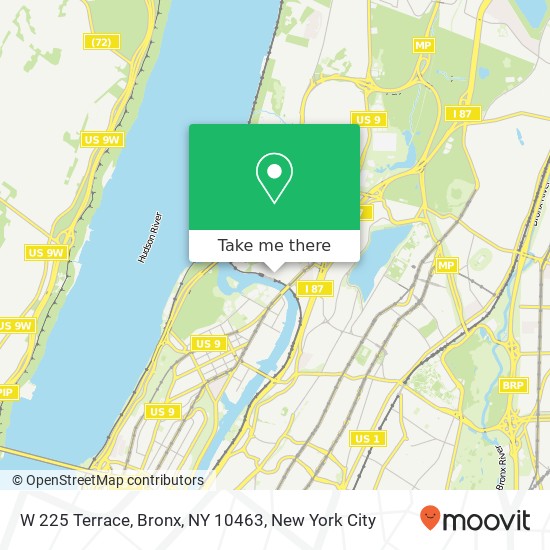 Mapa de W 225 Terrace, Bronx, NY 10463