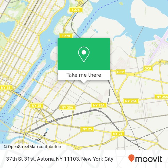 Mapa de 37th St 31st, Astoria, NY 11103