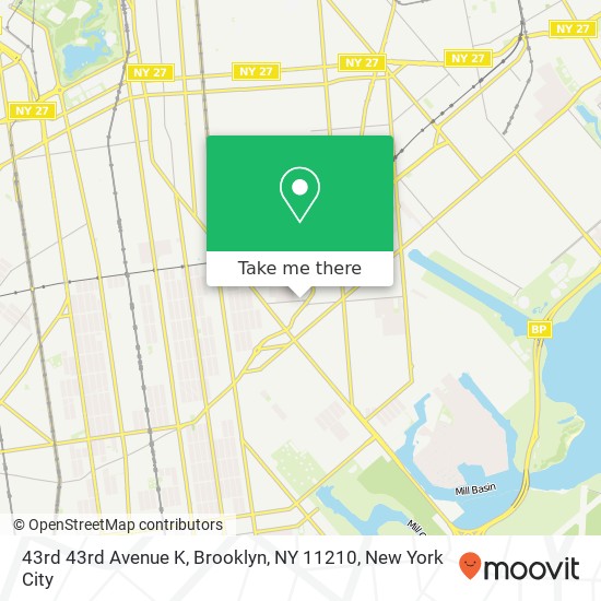 Mapa de 43rd 43rd Avenue K, Brooklyn, NY 11210