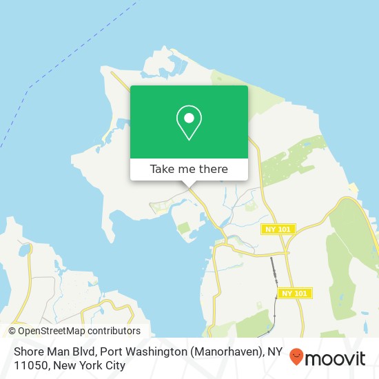 Shore Man Blvd, Port Washington (Manorhaven), NY 11050 map