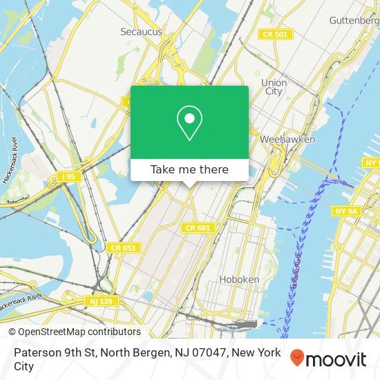 Paterson 9th St, North Bergen, NJ 07047 map