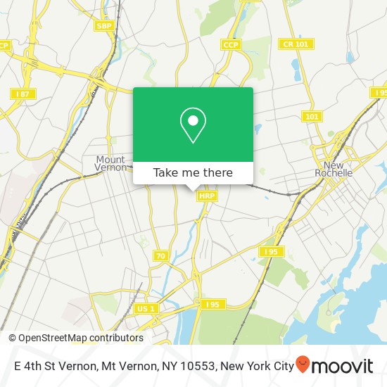 Mapa de E 4th St Vernon, Mt Vernon, NY 10553