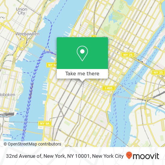 32nd Avenue of, New York, NY 10001 map