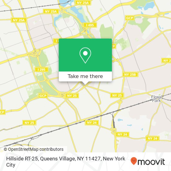 Mapa de Hillside RT-25, Queens Village, NY 11427