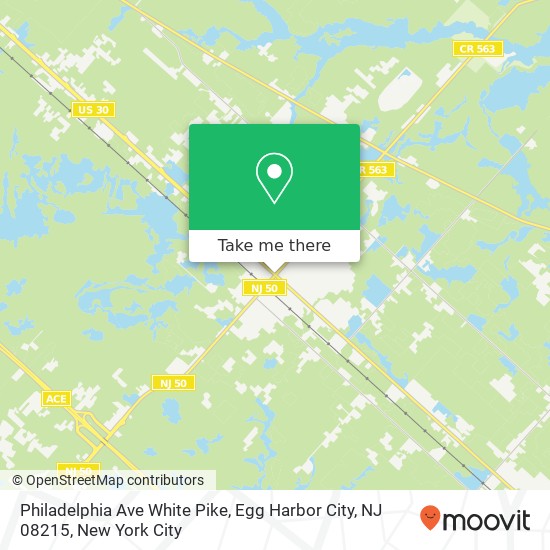 Mapa de Philadelphia Ave White Pike, Egg Harbor City, NJ 08215