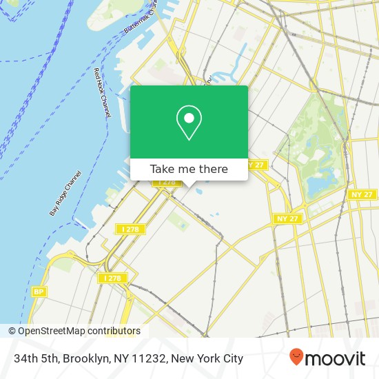 Mapa de 34th 5th, Brooklyn, NY 11232