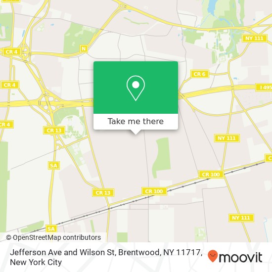 Mapa de Jefferson Ave and Wilson St, Brentwood, NY 11717