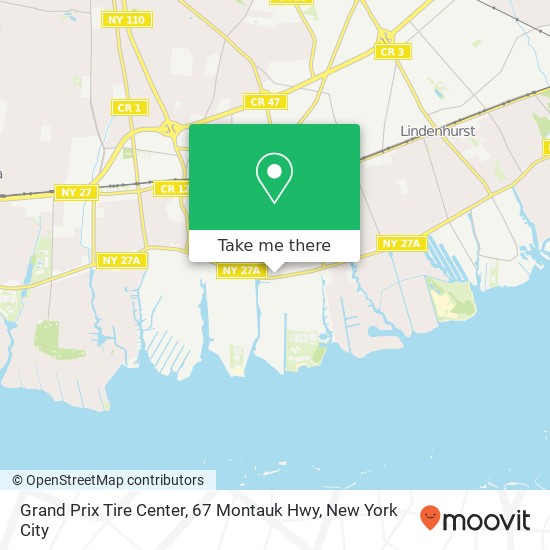 Grand Prix Tire Center, 67 Montauk Hwy map