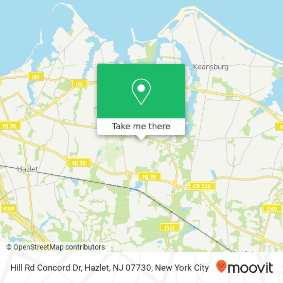 Mapa de Hill Rd Concord Dr, Hazlet, NJ 07730