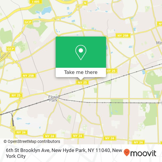 Mapa de 6th St Brooklyn Ave, New Hyde Park, NY 11040