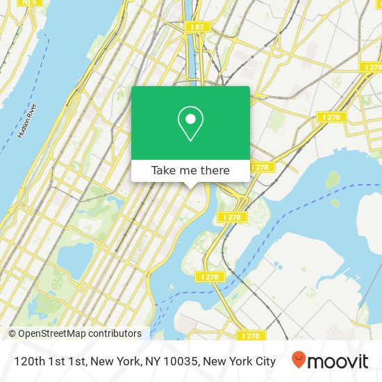 Mapa de 120th 1st 1st, New York, NY 10035