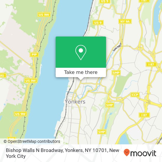 Mapa de Bishop Walls N Broadway, Yonkers, NY 10701