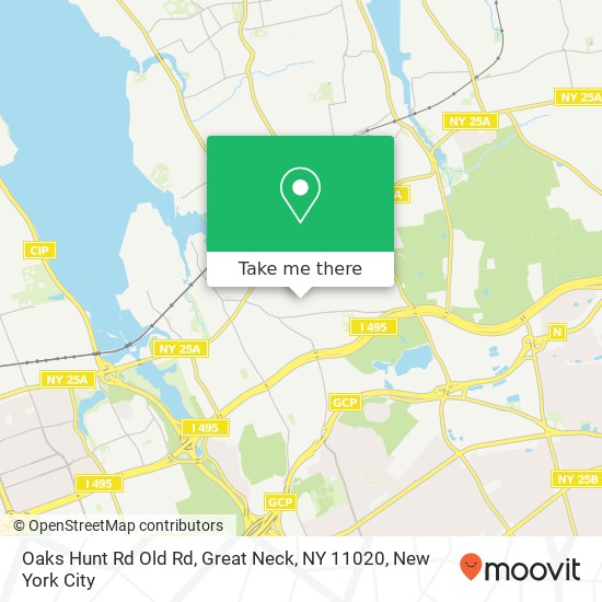 Mapa de Oaks Hunt Rd Old Rd, Great Neck, NY 11020