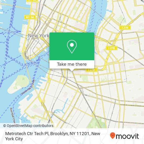 Mapa de Metrotech Ctr Tech Pl, Brooklyn, NY 11201