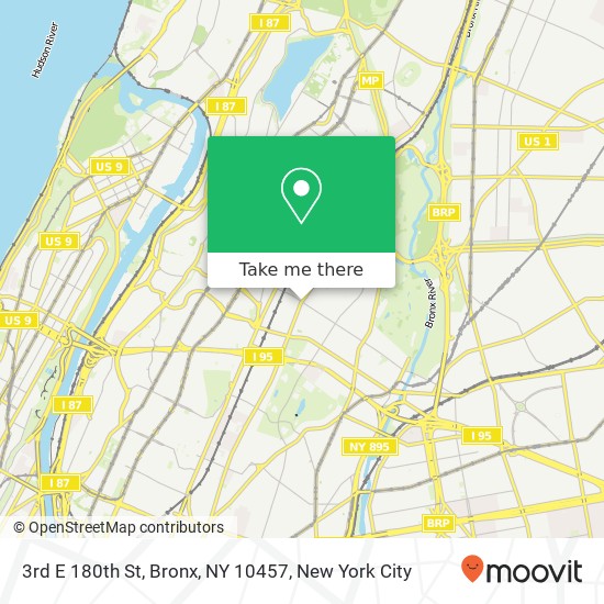 Mapa de 3rd E 180th St, Bronx, NY 10457