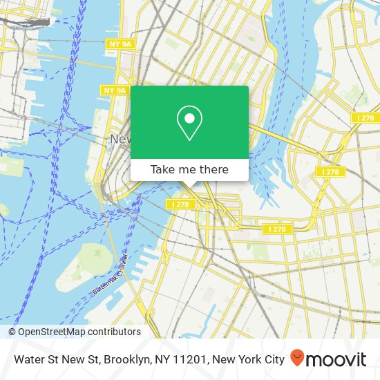 Mapa de Water St New St, Brooklyn, NY 11201