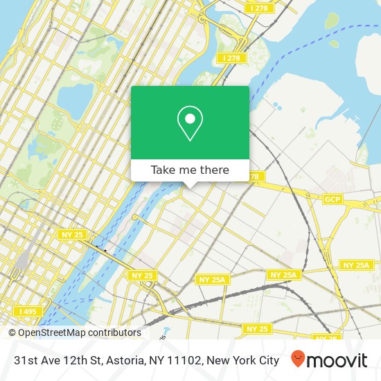 Mapa de 31st Ave 12th St, Astoria, NY 11102