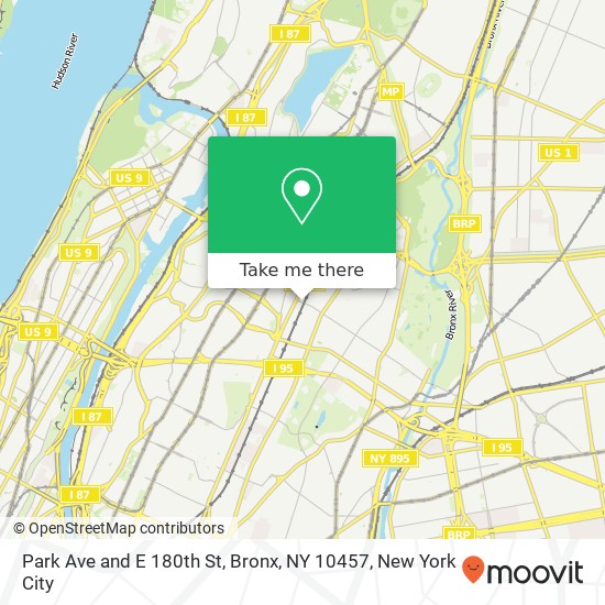 Mapa de Park Ave and E 180th St, Bronx, NY 10457