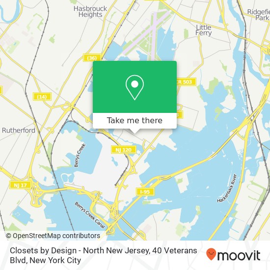 Mapa de Closets by Design - North New Jersey, 40 Veterans Blvd