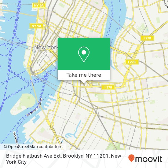 Mapa de Bridge Flatbush Ave Ext, Brooklyn, NY 11201
