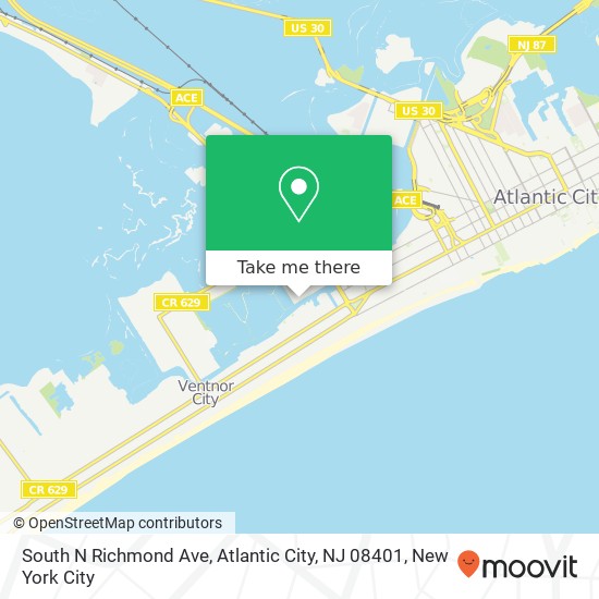 Mapa de South N Richmond Ave, Atlantic City, NJ 08401