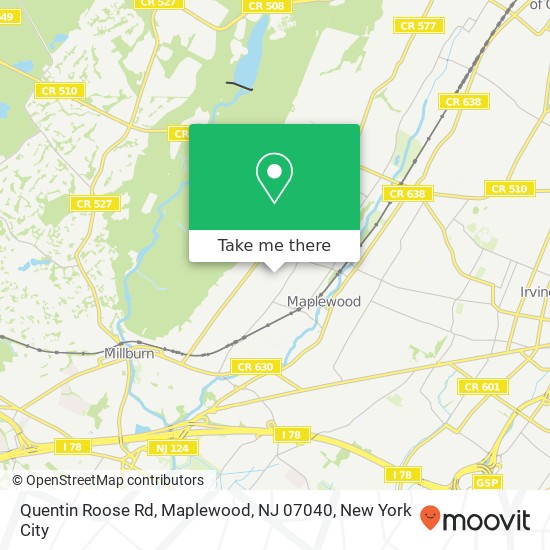 Mapa de Quentin Roose Rd, Maplewood, NJ 07040