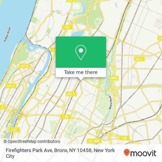 Firefighters Park Ave, Bronx, NY 10458 map