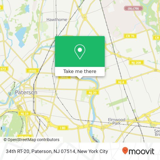 Mapa de 34th RT-20, Paterson, NJ 07514