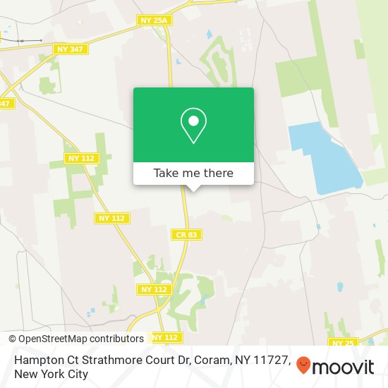 Mapa de Hampton Ct Strathmore Court Dr, Coram, NY 11727