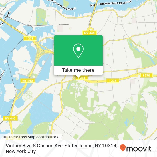 Victory Blvd S Gannon Ave, Staten Island, NY 10314 map