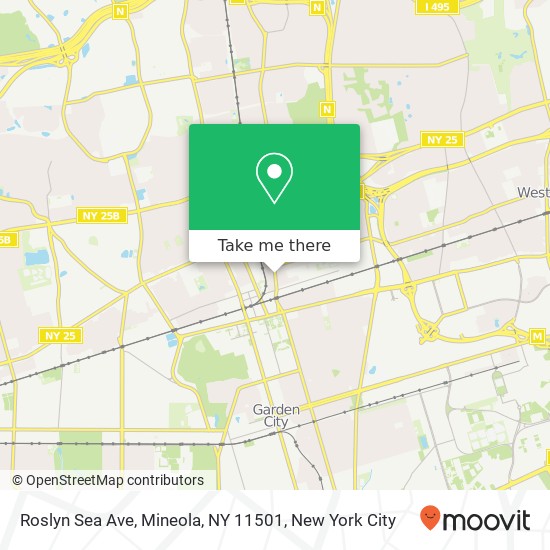 Roslyn Sea Ave, Mineola, NY 11501 map