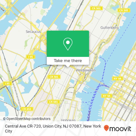 Central Ave CR-720, Union City, NJ 07087 map