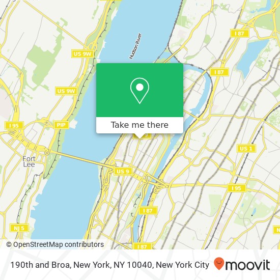 Mapa de 190th and Broa, New York, NY 10040