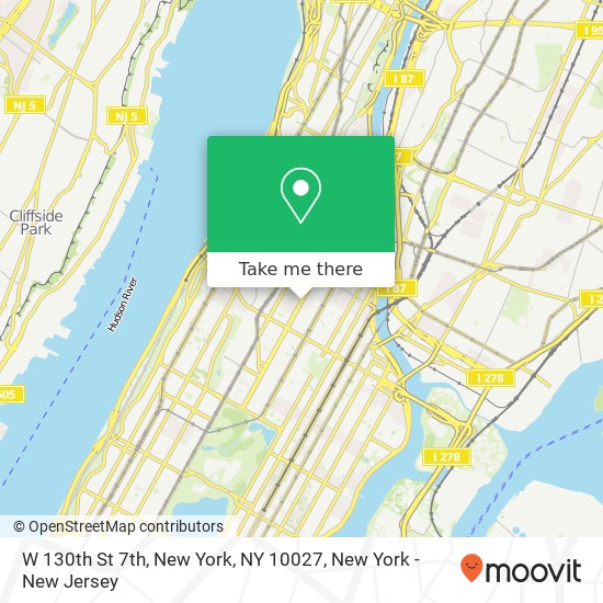 Mapa de W 130th St 7th, New York, NY 10027