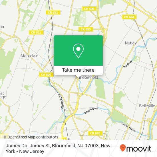 Mapa de James Dol James St, Bloomfield, NJ 07003